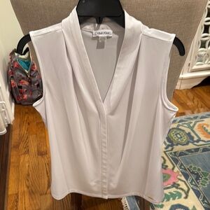 Calvin Klein Women's White Sleeveless Top